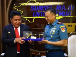 Danlanal Palembang Baru Kol (P) Ary Hendrawan Putra Asli Kelahiran Baturaja Silaturahmi ke Gubernur Sumsel 